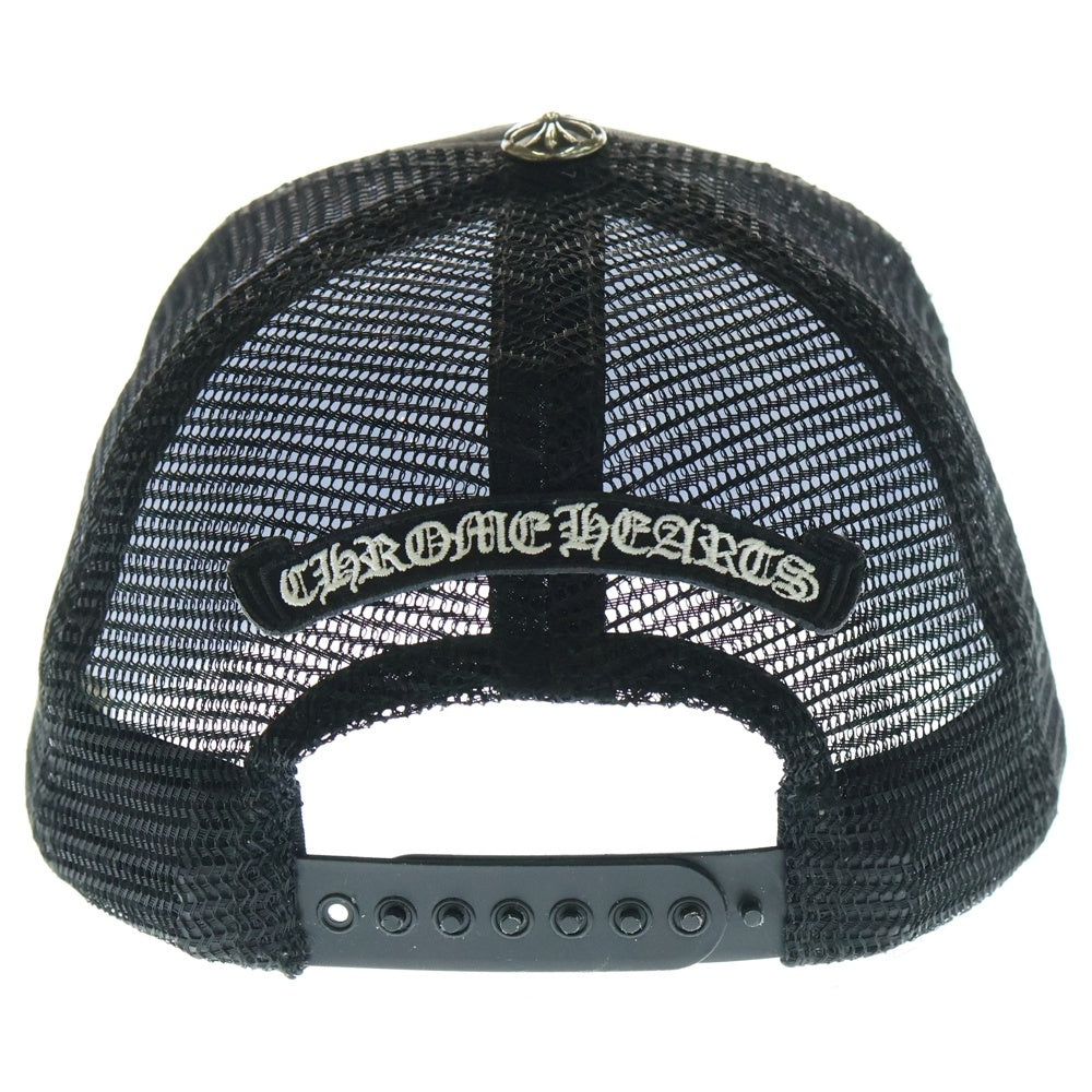 CHROME HEARTS(クロムハーツ) ×MATTY BOY Chomper Tracker Cap クロムハーツ×マッティボーイ チョンパートラッカーキャップ 帽子 パッチ ハラコ ヒョウ柄 クロスボール ブラック