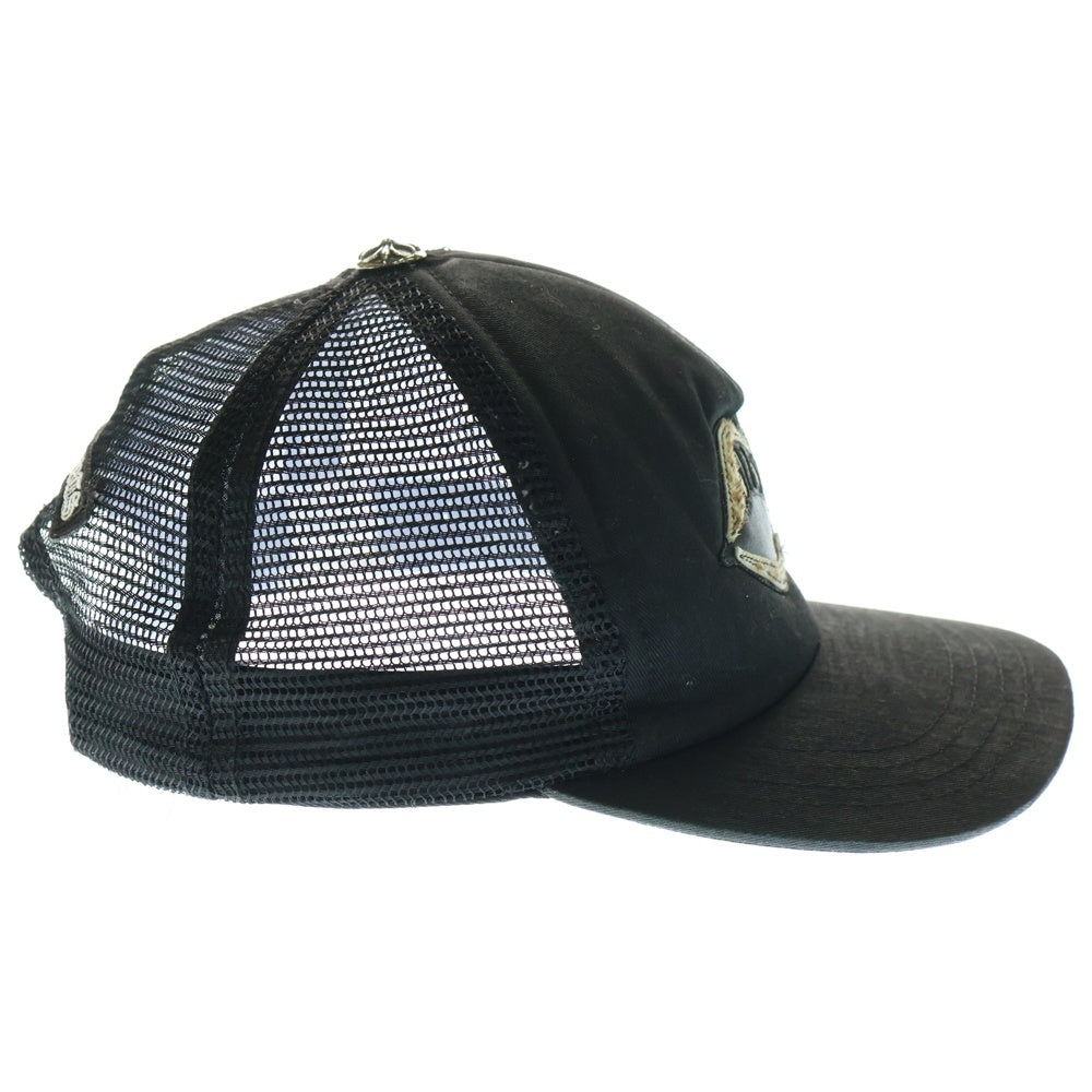 CHROME HEARTS(クロムハーツ) ×MATTY BOY Chomper Tracker Cap クロムハーツ×マッティボーイ チョンパートラッカーキャップ 帽子 パッチ ハラコ ヒョウ柄 クロスボール ブラック