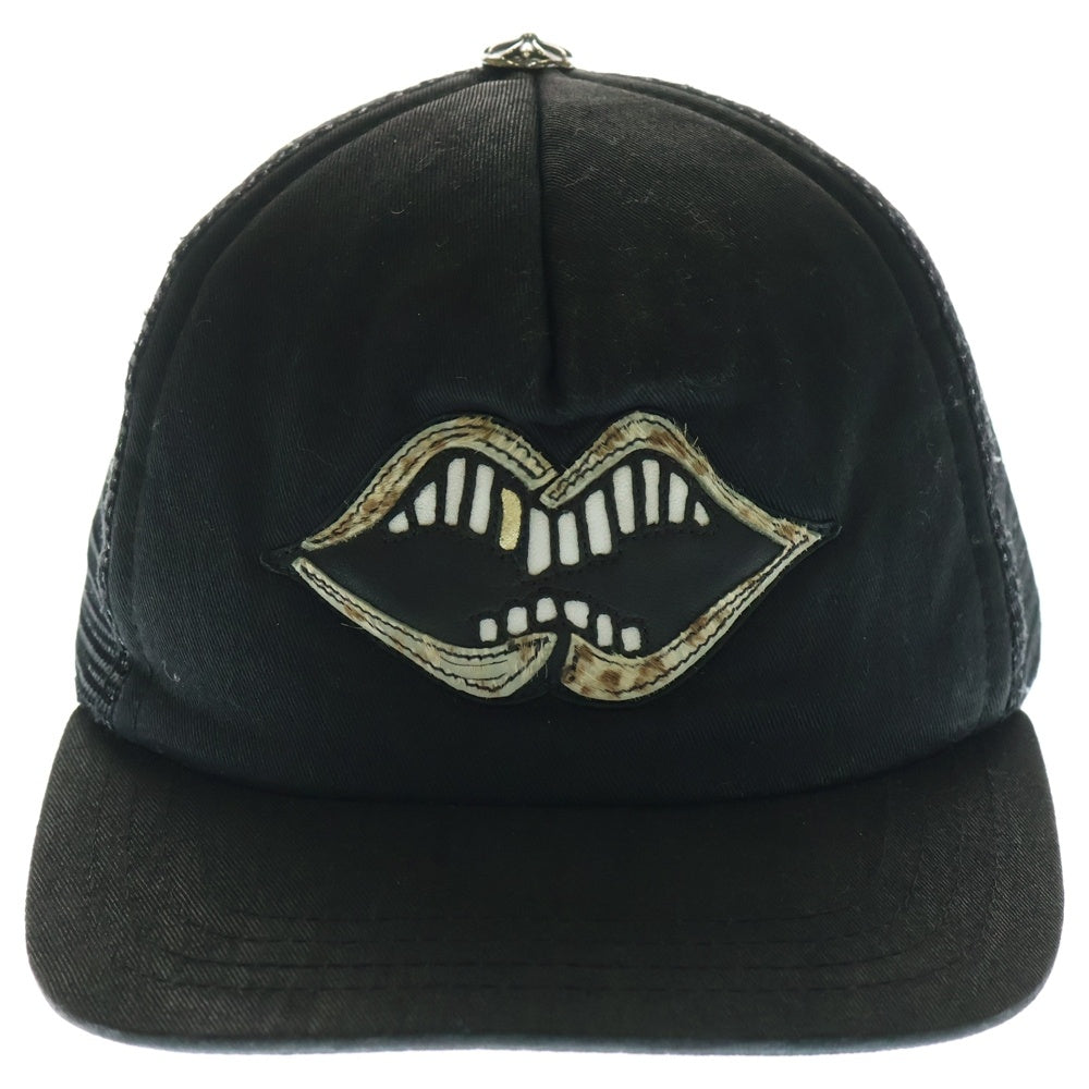CHROME HEARTS(クロムハーツ) ×MATTY BOY Chomper Tracker Cap クロムハーツ×マッティボーイ チョンパートラッカーキャップ 帽子 パッチ ハラコ ヒョウ柄 クロスボール ブラック