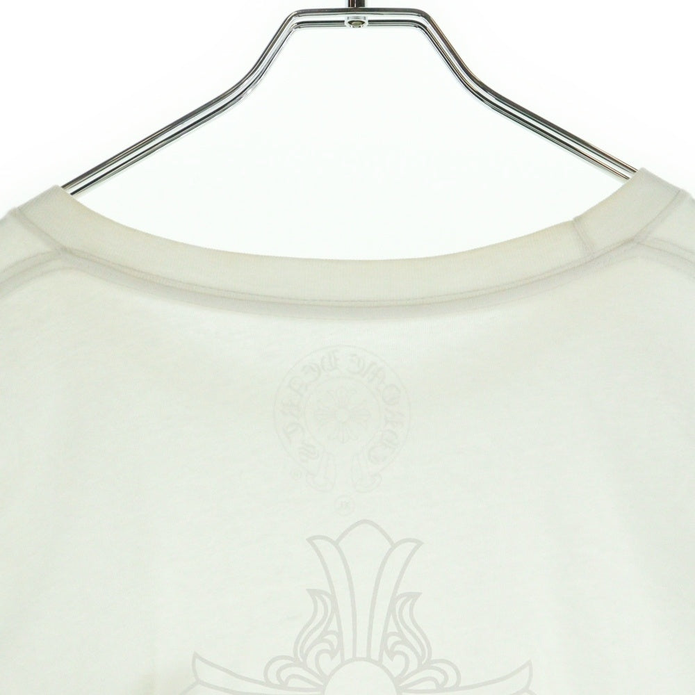 CHROME HEARTS(クロムハーツ) CH L S バックCHクロス ホースシュー アームロゴプリント 長袖カットソー ロンT ホワイト
