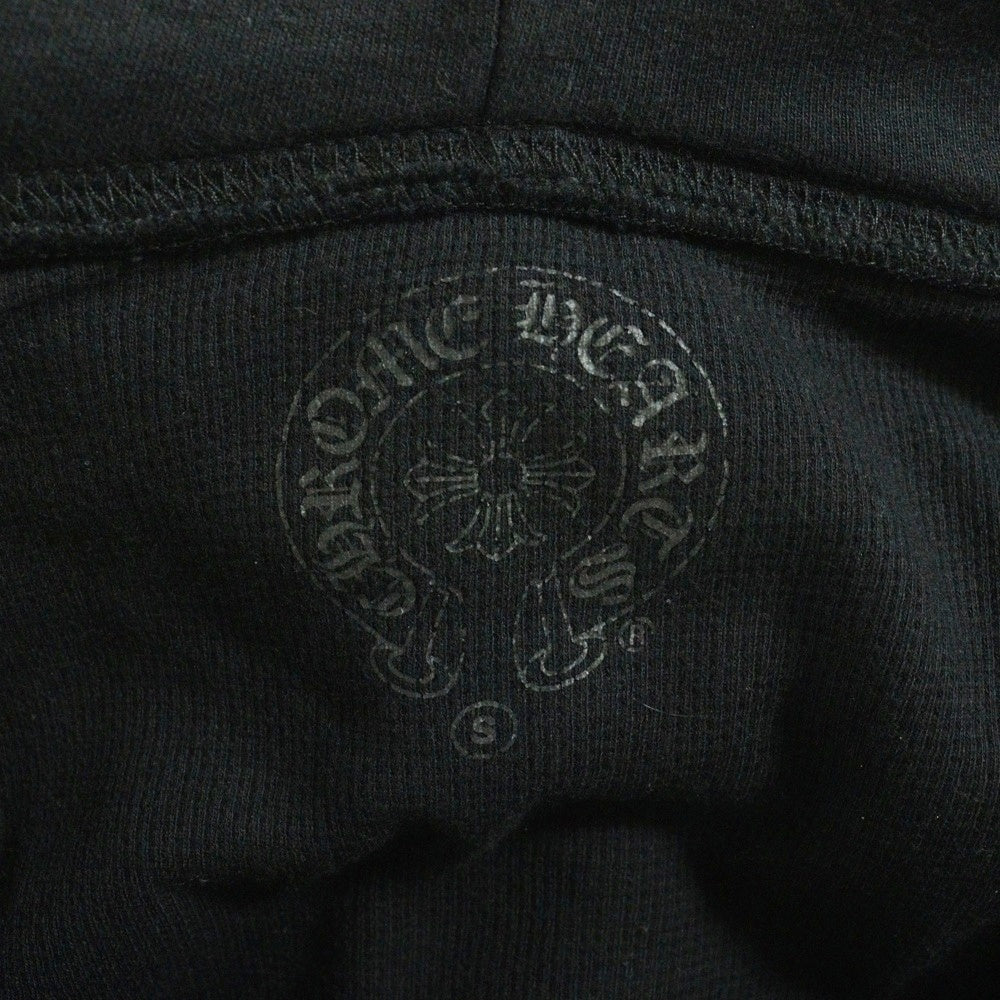 CHROME HEARTS(クロムハーツ) Back Cemetery Cross Print Zip Up Hoodie クロムハーツ バックセメタリークロスプリントジップアップフーディ パーカー 裏地サーマル ダガー ブラック