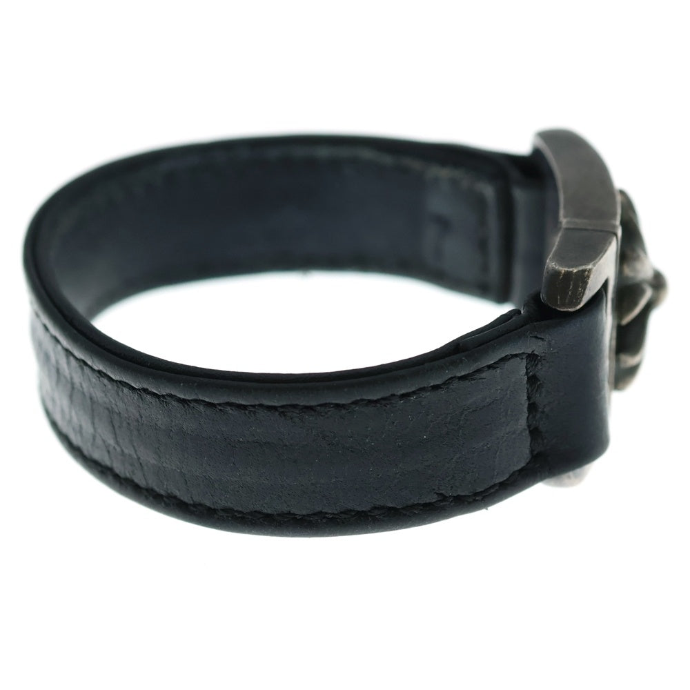 CHROME HEARTS(クロムハーツ) HARNESS CLASP ハーネスクラスプ レザーブレスレット ブラック/シルバー
