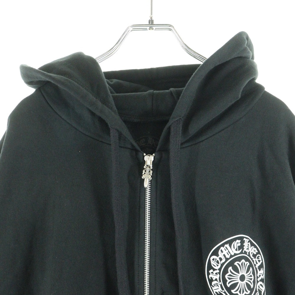 CHROME HEARTS(クロムハーツ) SWTSHRT HD ZIP マンチェスター限定バックホースシュープリントダガージップパーカー