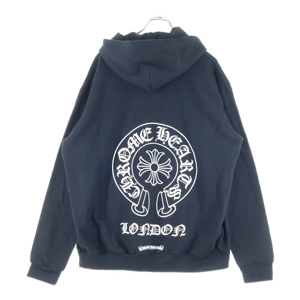 CHROME HEARTS(クロムハーツ) SWTSHRT HD ZIP ロンドン限定バックホースシュープリントダガージップパーカー