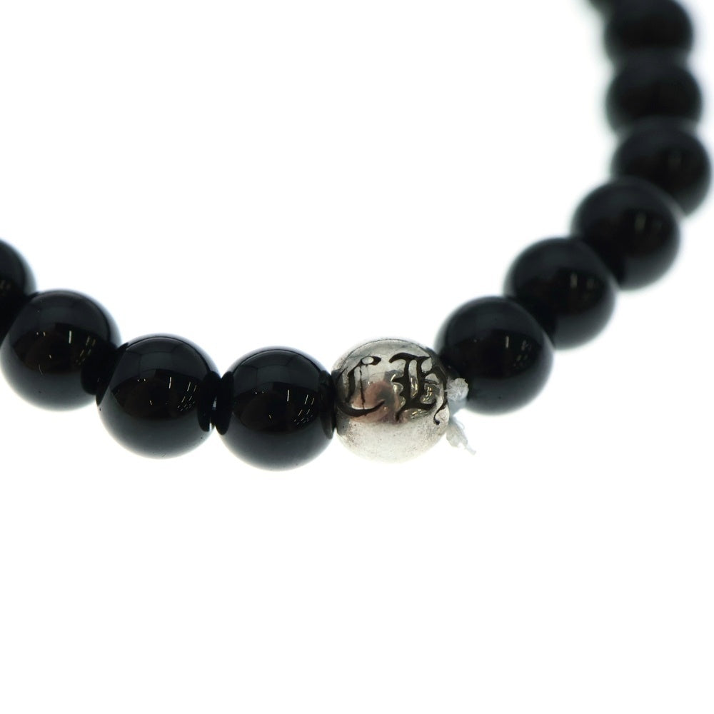 CHROME HEARTS(クロムハーツ) BEAD 6mm CHクロスチャーム ビーズブレスレット ブラック/シルバー