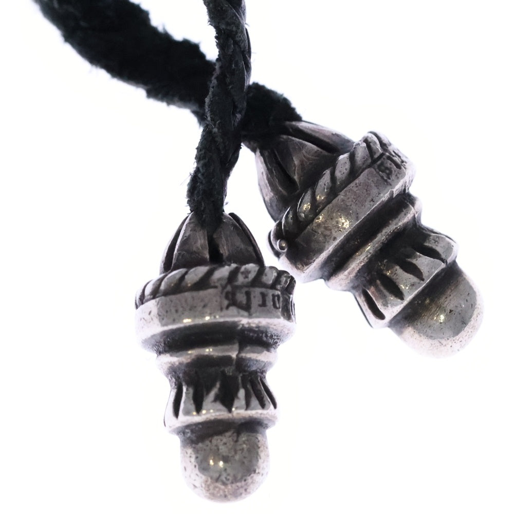 CHROME HEARTS(クロムハーツ) CH CRS SML CL スモールCHクロス レザーブレイド ネックレス シルバー/ブラック BCA217