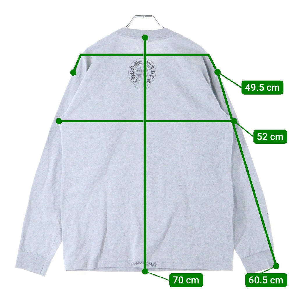 CHROME HEARTS(クロムハーツ) OLD Dagger logo L/S Tee オールドモデル ダガーロゴプリント長袖Tシャツ 長袖カットソー グレー