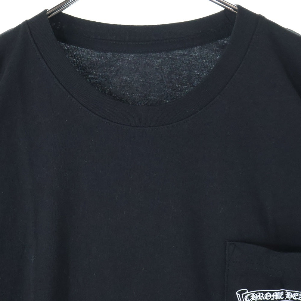 CHROME HEARTS(クロムハーツ) CH T-SHIRT スクロールラベルプリント クルーネック ポケット 半袖Tシャツ