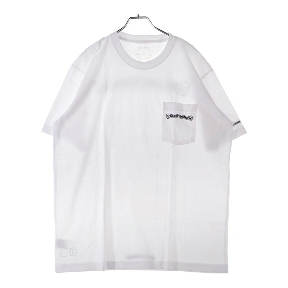 CHROME HEARTS(クロムハーツ) CH T-SHIRT スクロールラベルプリント クルーネック ポケット 半袖Tシャツ