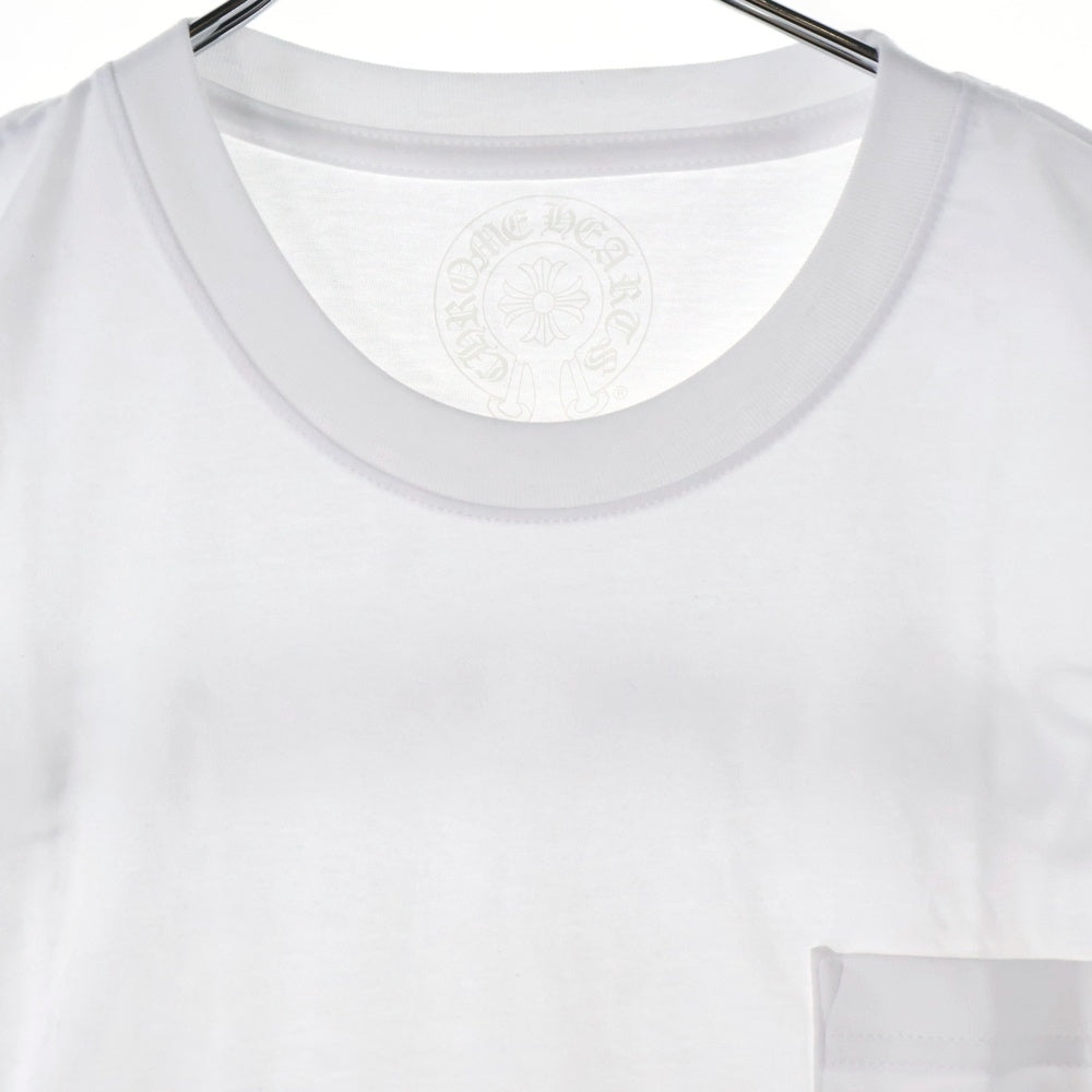 CHROME HEARTS(クロムハーツ) CH T-SHIRT スクロールラベルプリント クルーネック ポケット 半袖Tシャツ