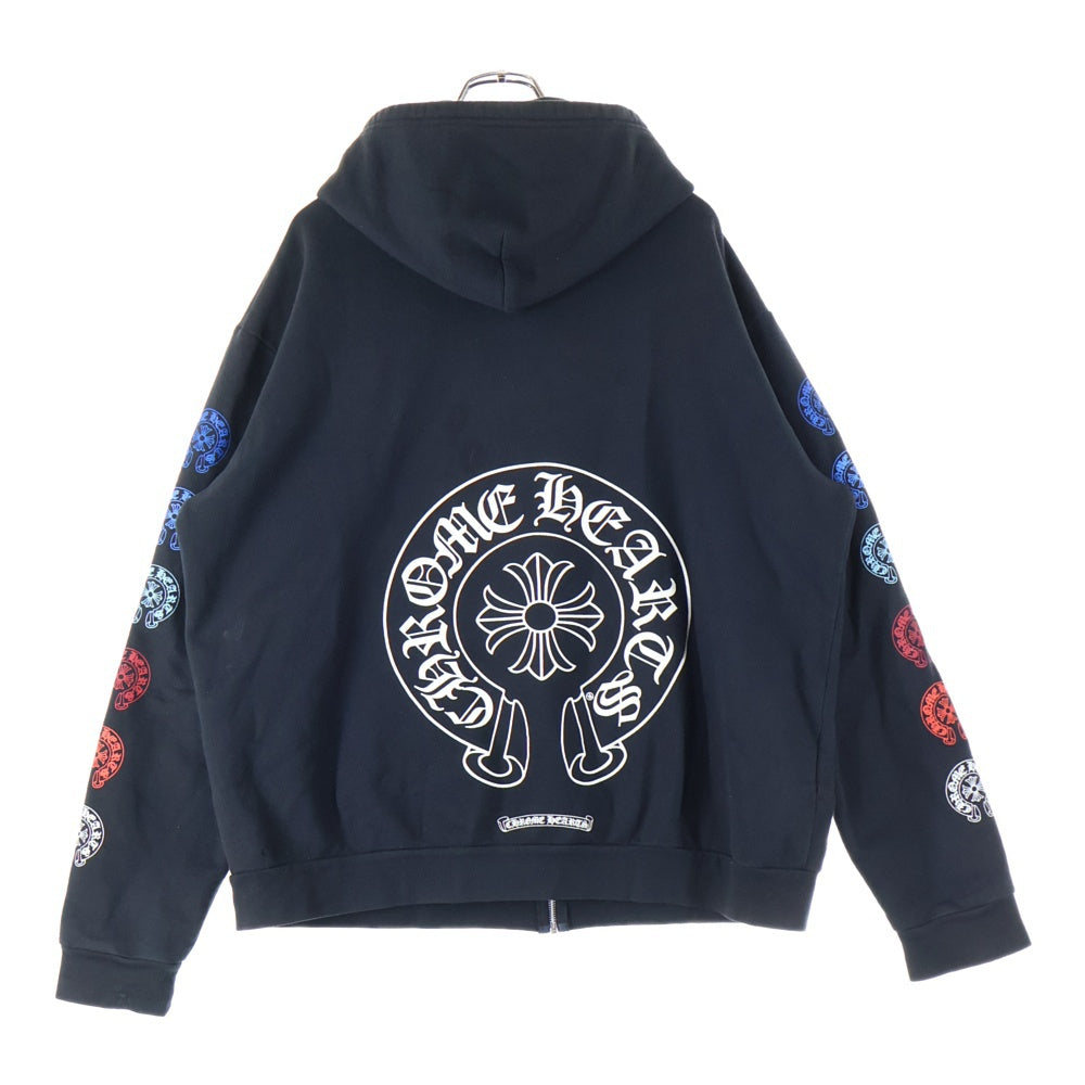 CHROME HEARTS(クロムハーツ) SWTSHRT HD ZIP マルチホースシューアームプリントジップアップパーカー