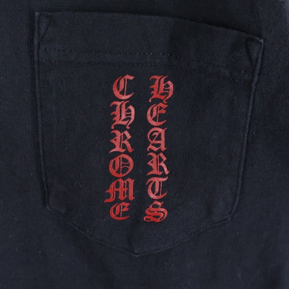 CHROME HEARTS(クロムハーツ) OLD Vertical Logo L/S オールド バーティカルロゴ バックプリント アーチロゴ 長袖Tシャツ カットソー レッド/ブラック