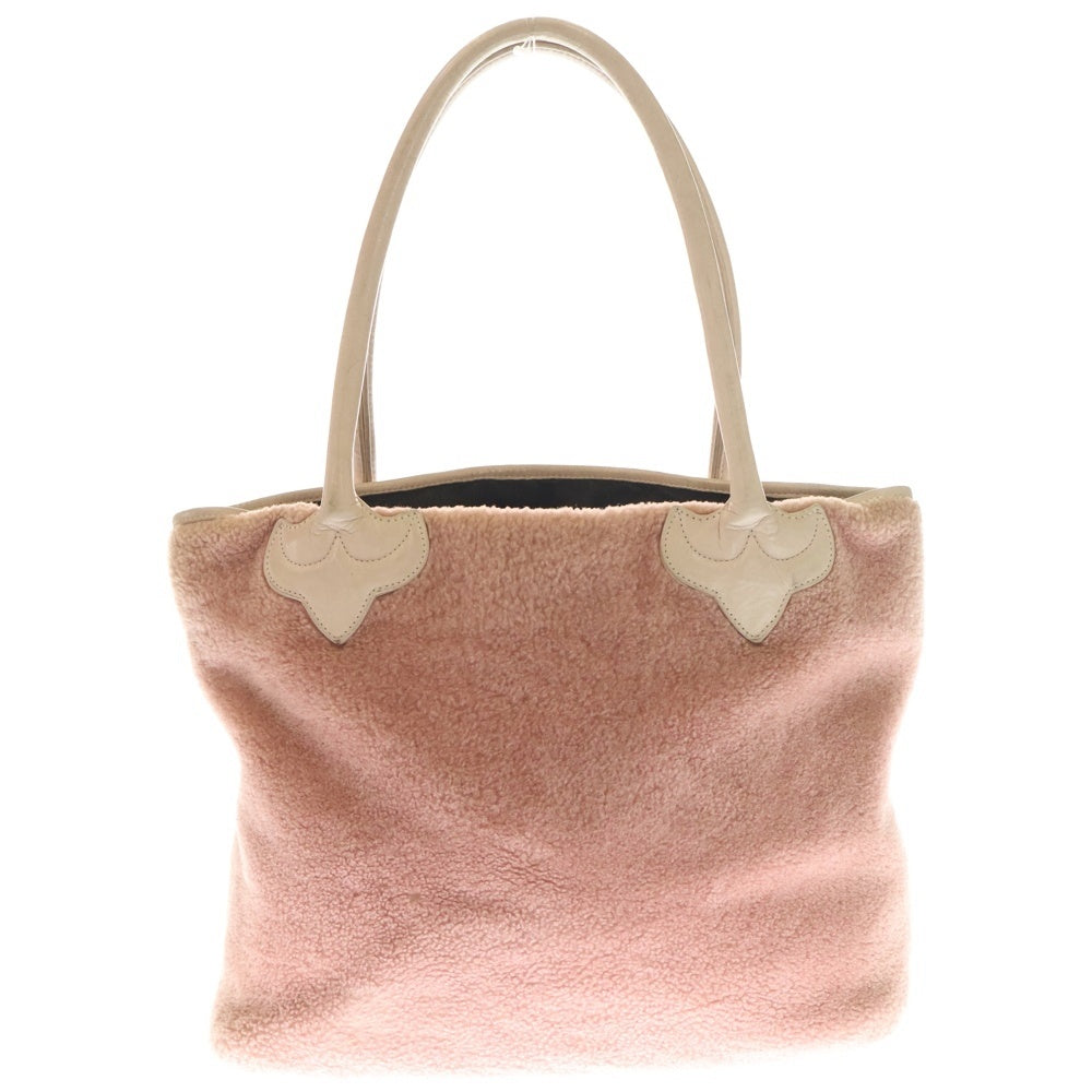 CHROME HEARTS(クロムハーツ) FS TOTE FSトート クロスパッチ付きムートントートバッグ ピンク