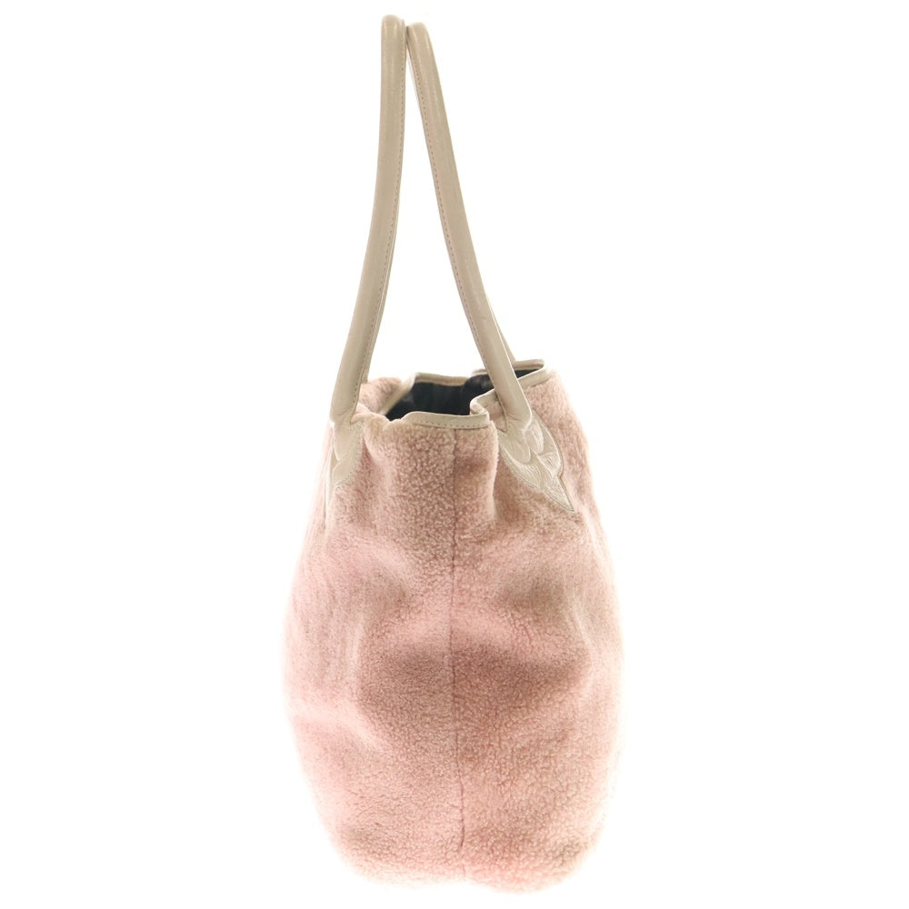CHROME HEARTS(クロムハーツ) FS TOTE FSトート クロスパッチ付きムートントートバッグ ピンク