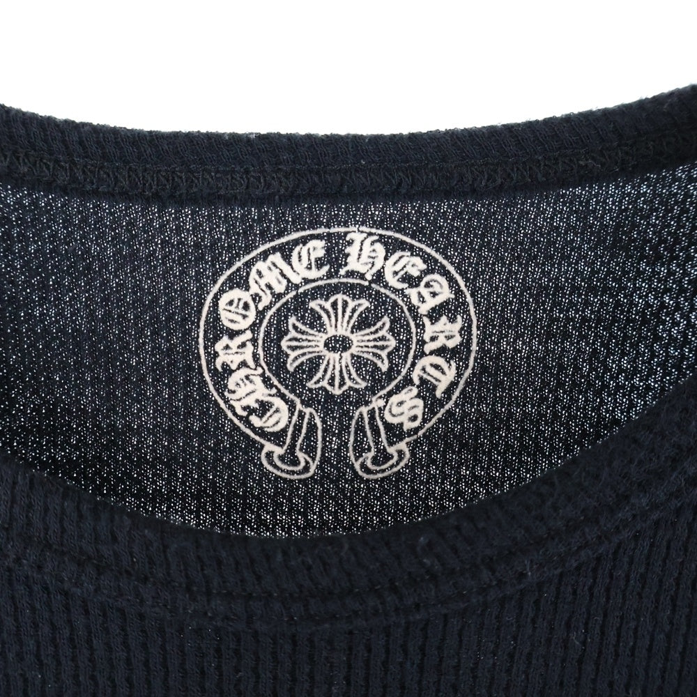 CHROME HEARTS(クロムハーツ) アームロゴ バッククロス サーマル 長袖Tシャツ ロンT ブラック