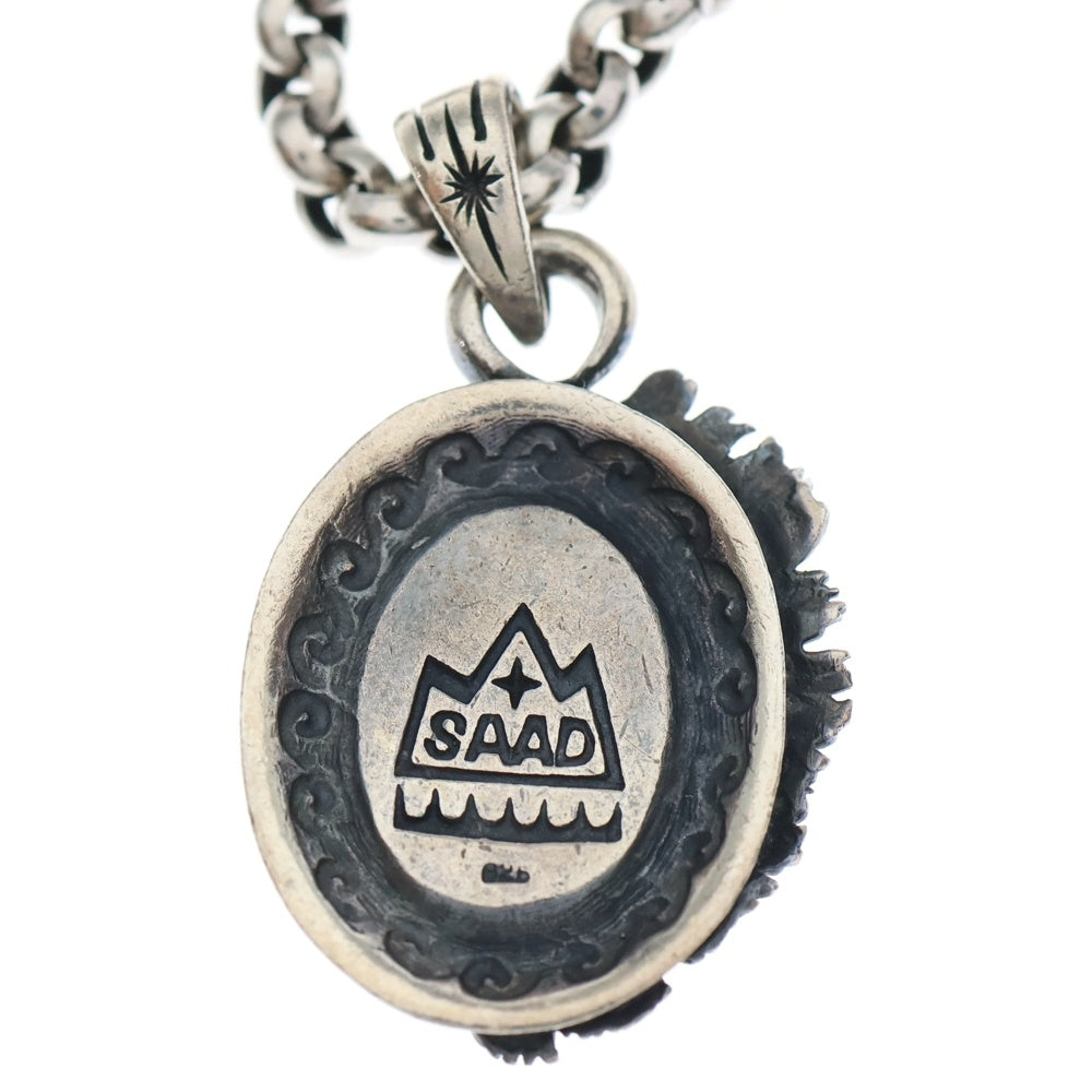 SAAD(サード) フェザー ストーン ペンダント トップ レインボームーン