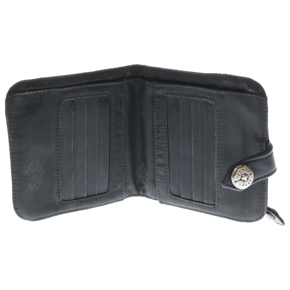 CHROME HEARTS(クロムハーツ) SQ BTN BILL スクエアボタンビル フラップボタンナイロンウォレット ブラック