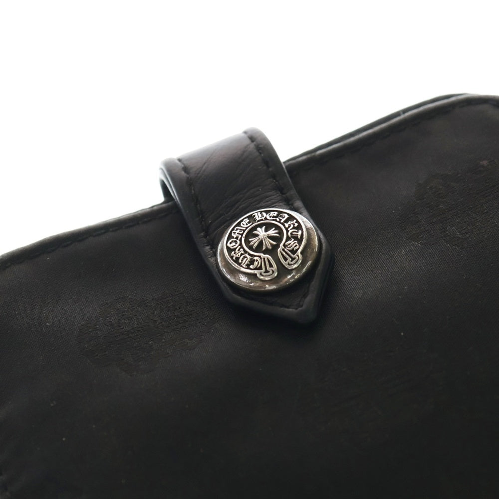 CHROME HEARTS(クロムハーツ) SQ BTN BILL スクエアボタンビル フラップボタンナイロンウォレット ブラック