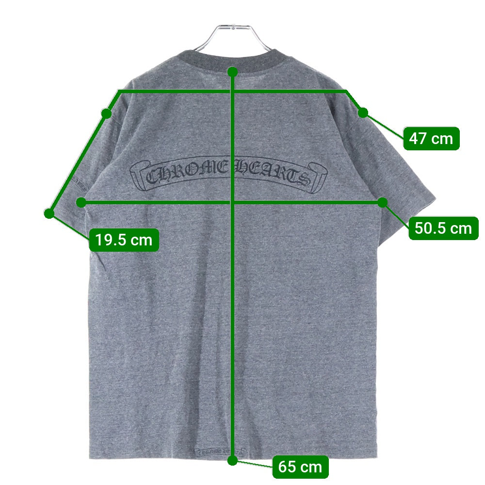 CHROME HEARTS(クロムハーツ) OLD Dagger Neck Logo Tee オールドモデル ダガープリント半袖Tシャツ グレー