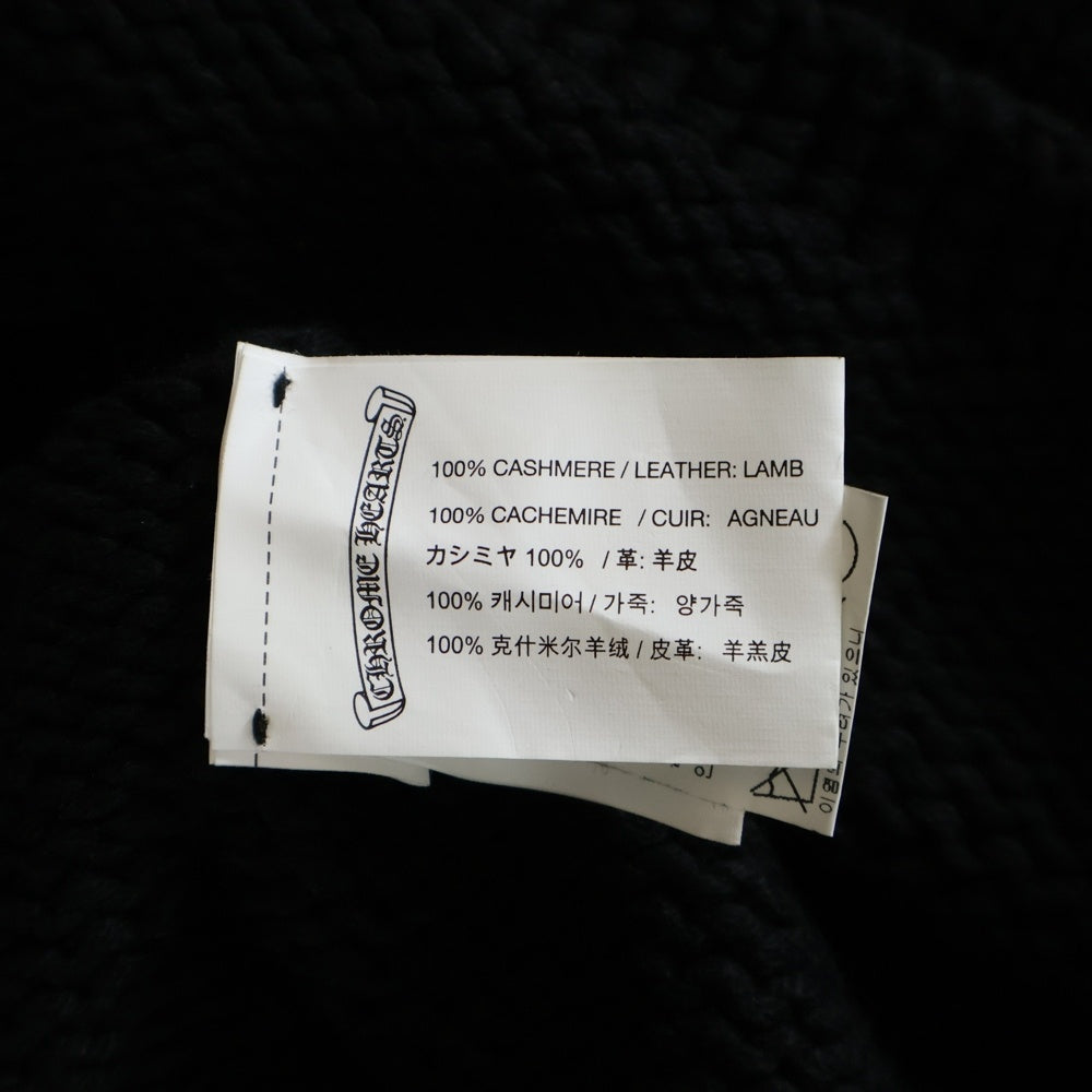 CHROME HEARTS(クロムハーツ) スターパッチ付き スパイク装飾 カシミアプルオーバーパーカー ブラック