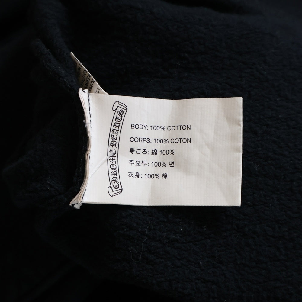 CHROME HEARTS(クロムハーツ) SWTSHRT PLVR 袖フローラルバックホースシュープリントプルオーバーパーカー ブラック/ホワイト