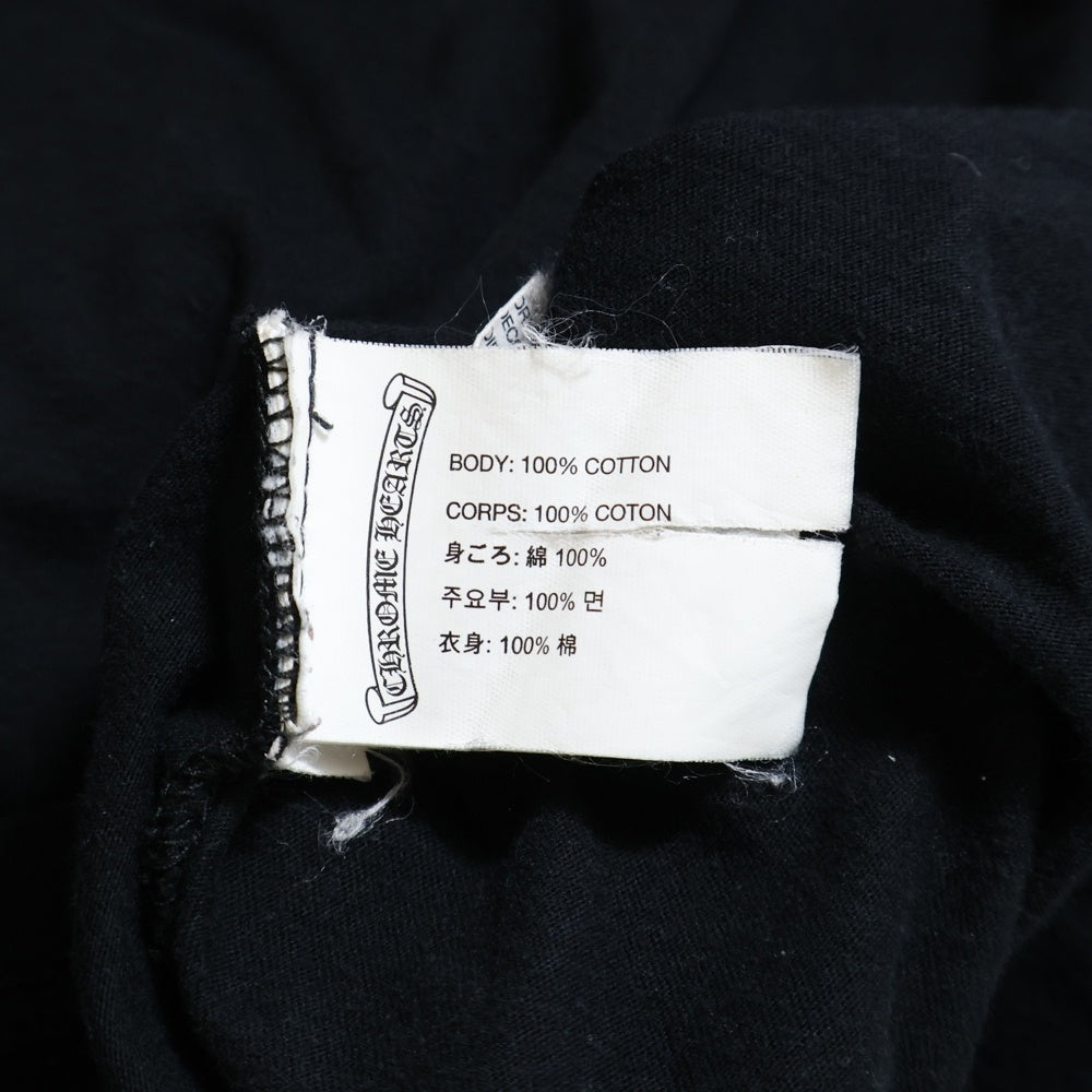 CHROME HEARTS(クロムハーツ) Fuck You L/S Pocket Tee ファックユーバック ロゴ ポケット付き クルーネック 長袖Tシャツ カットソー ブラック
