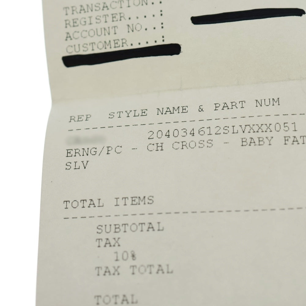 CHROME HEARTS(クロムハーツ) BBY F PPRCHN ベイビーファットクロス ドロップピアス シルバー BCA090