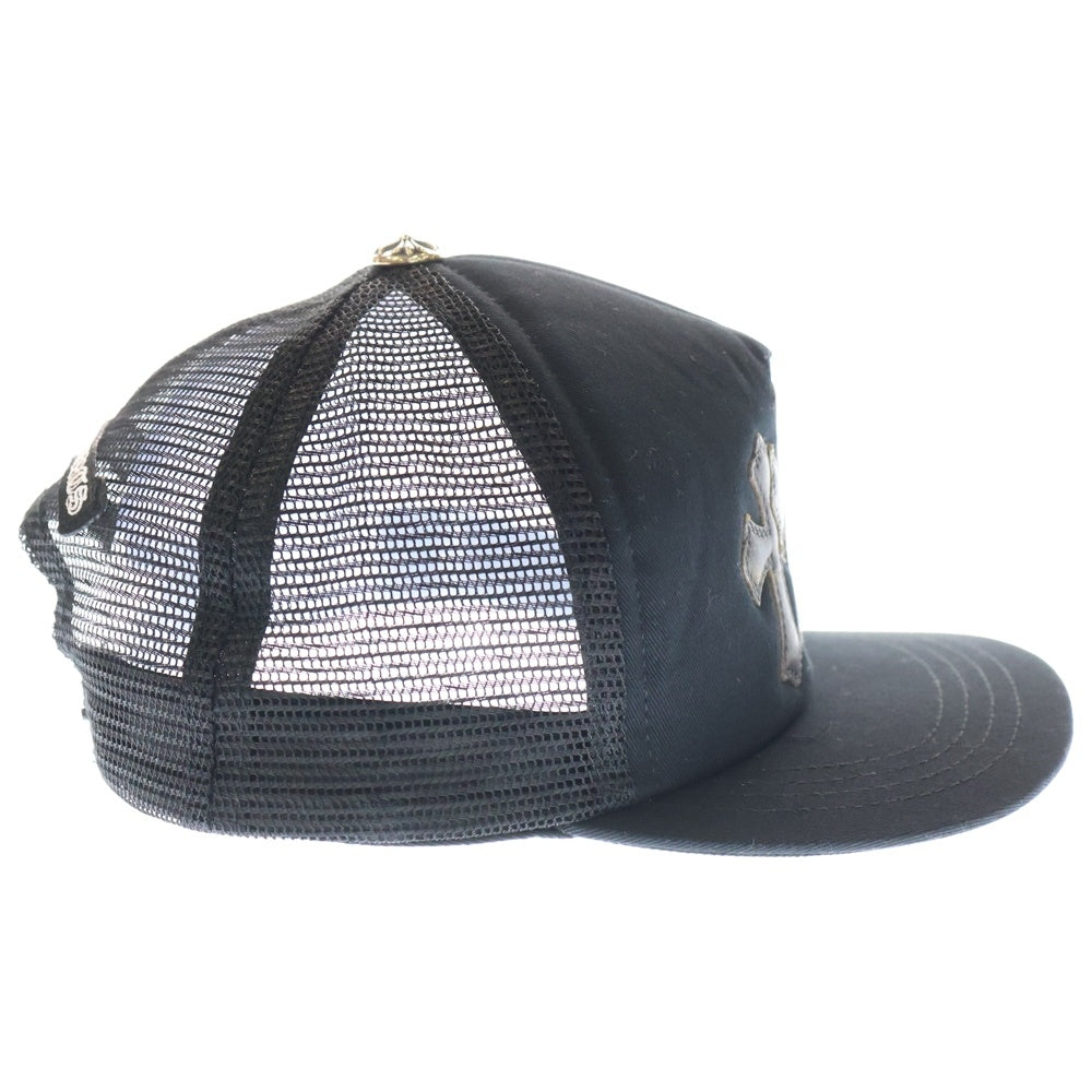 CHROME HEARTS(クロムハーツ) TRUCKER CAP トラッカーキャップ 3セメタリーレザーパッチメッシュキャップ帽子 ブラウン/ブラック