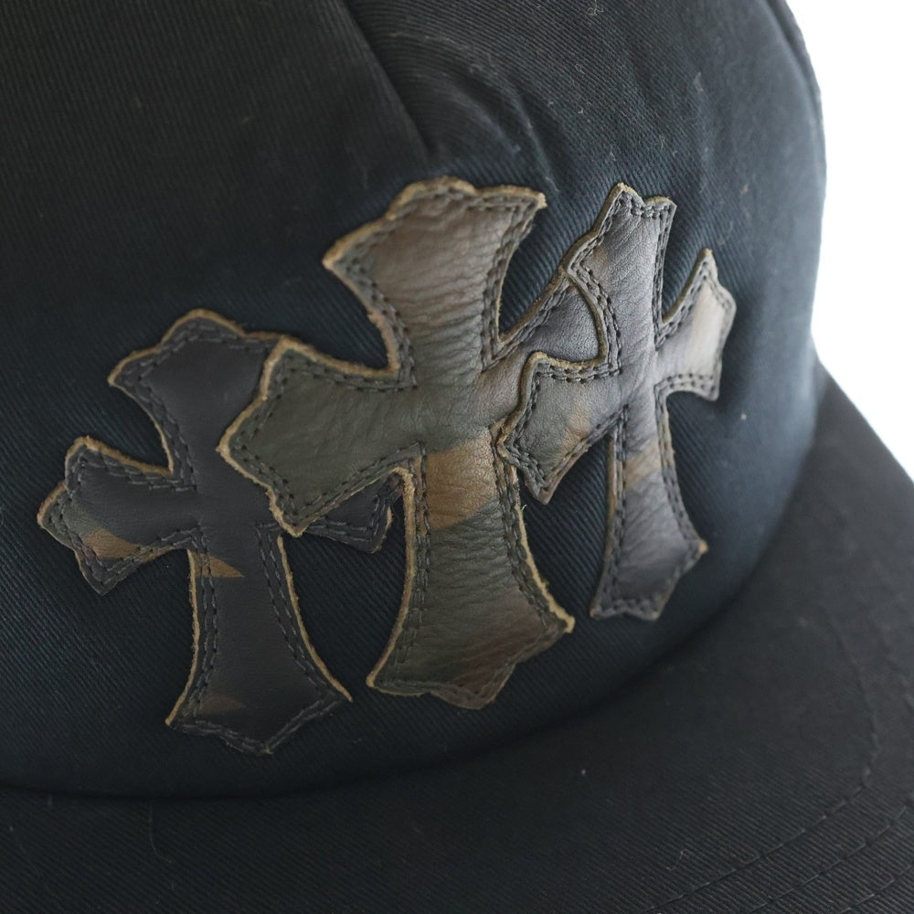 CHROME HEARTS(クロムハーツ) TRUCKER CAP トラッカーキャップ 3セメタリーレザーパッチメッシュキャップ帽子 ブラウン/ブラック