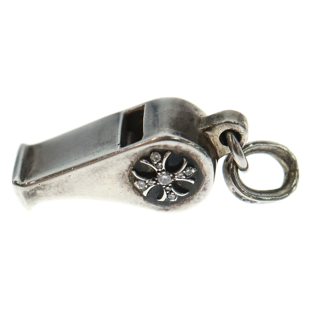 CHROME HEARTS(クロムハーツ) WHISTLE TNY P/D タイニーホイッスルチャーム パヴェダイヤモンド シルバーネックレストップ
