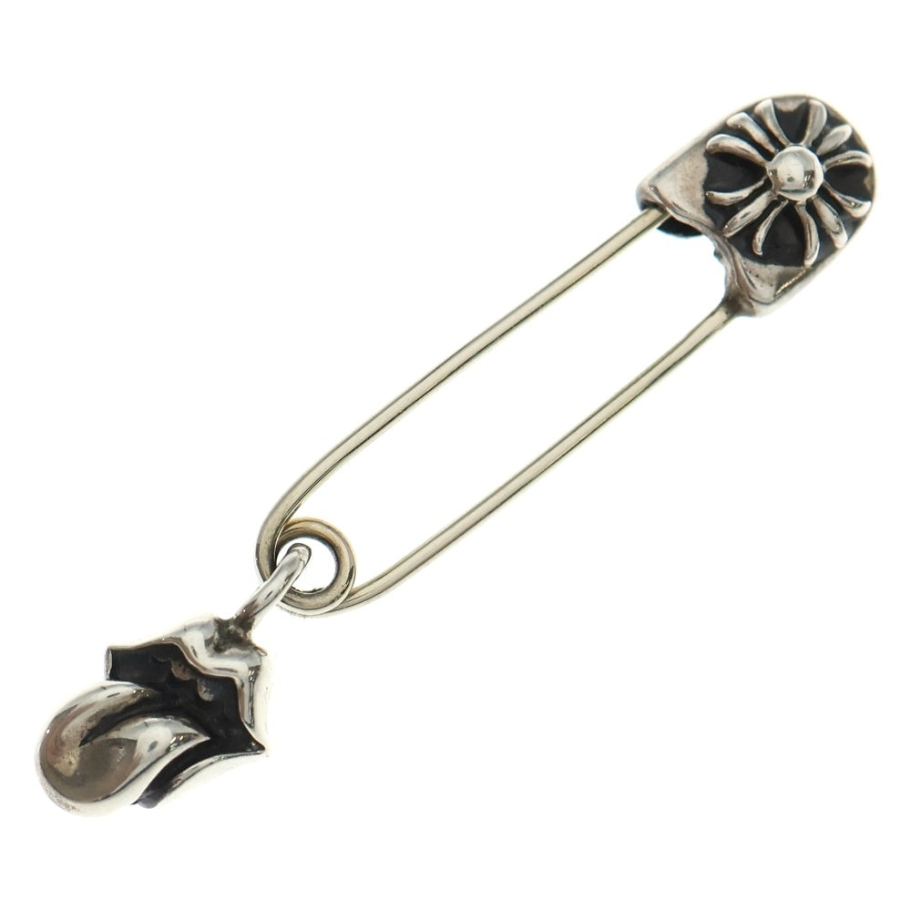 CHROME HEARTS(クロムハーツ) SAFETY PIN SM w CHARM セーフティピン リップアンドタンチャーム付きシルバーネックレストップ