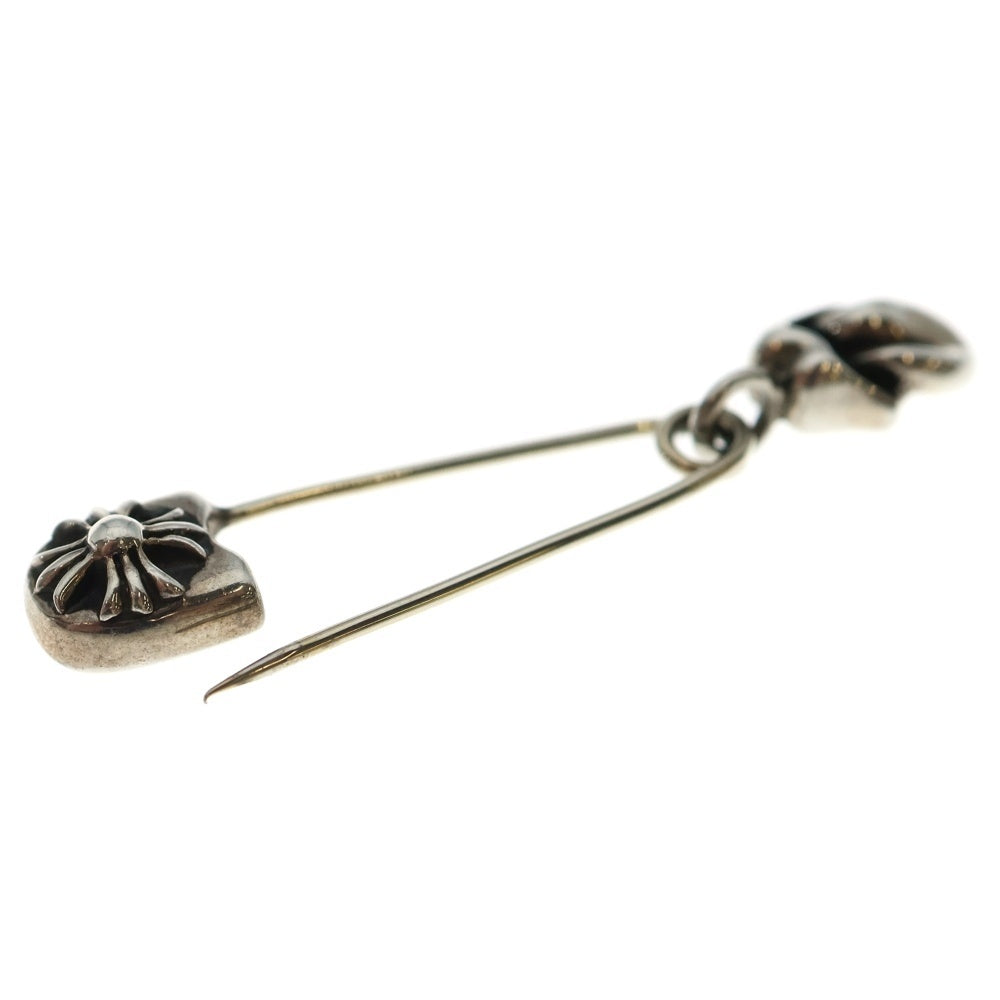 CHROME HEARTS(クロムハーツ) SAFETY PIN SM w CHARM セーフティピン リップアンドタンチャーム付きシルバーネックレストップ
