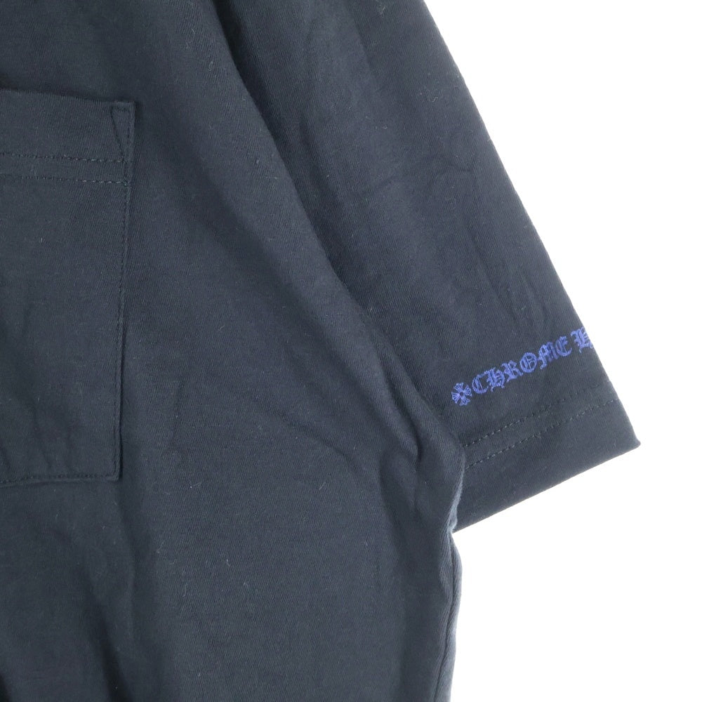 CHROME HEARTS(クロムハーツ) NECK LOGO S/S TEE ネック ロゴプリントTシャツ 半袖カットソー ブラック/ブルー