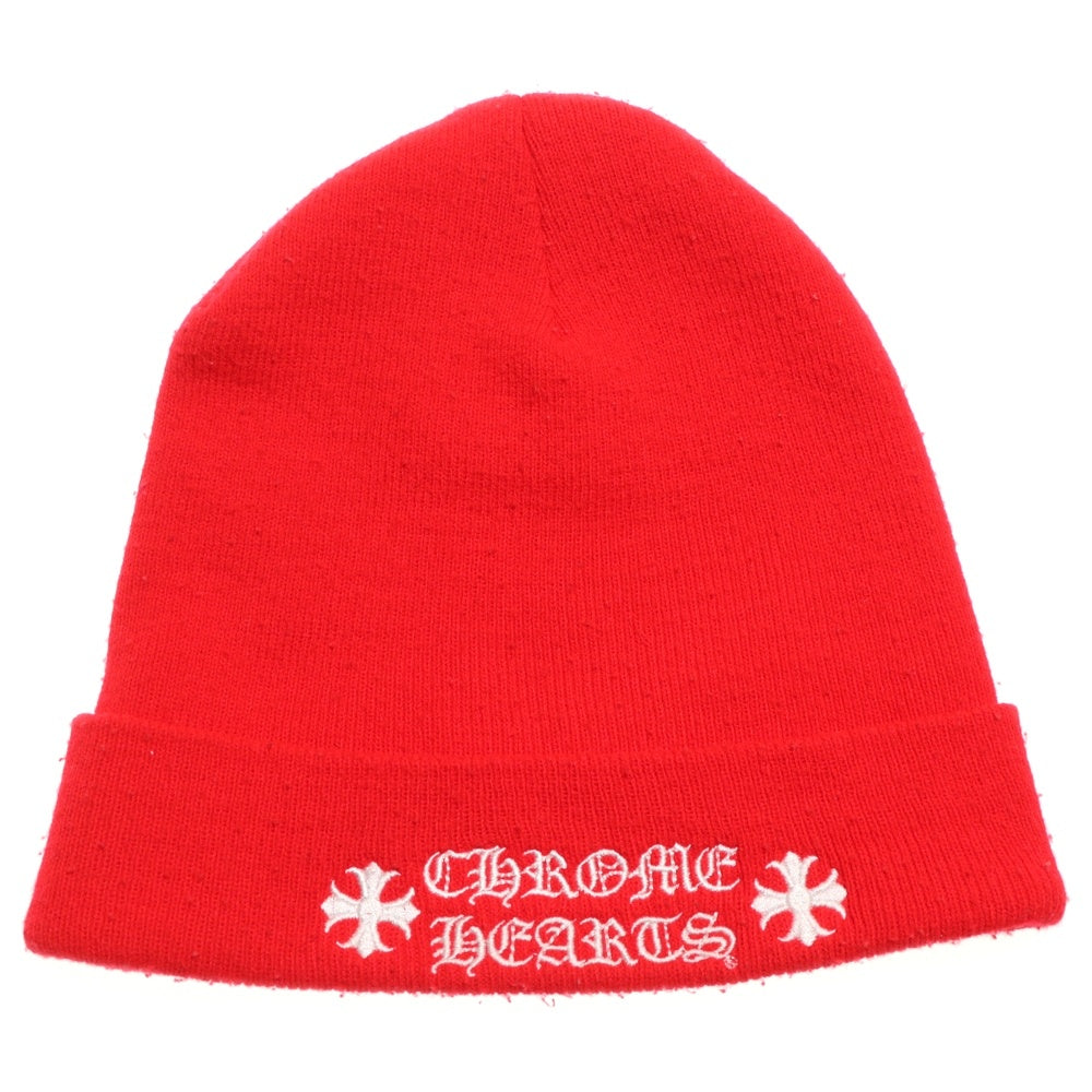 CHROME HEARTS(クロムハーツ) WATCH CAP ワッチキャップ ロゴ刺繍ビーニー レッド