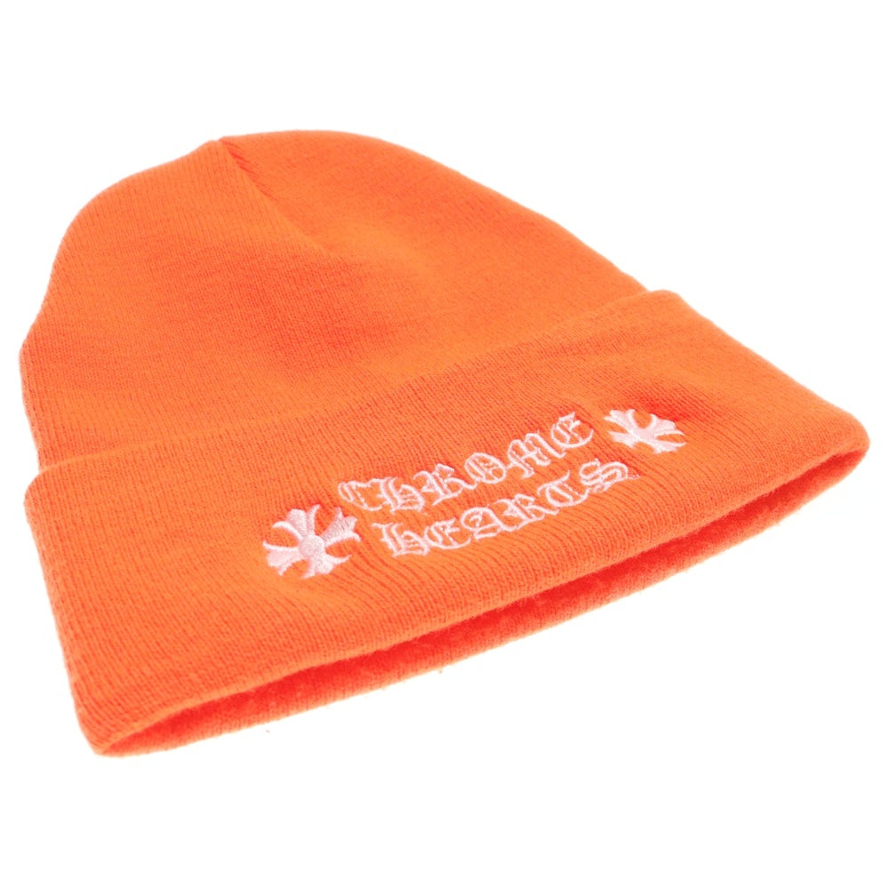 CHROME HEARTS(クロムハーツ) WATCH CAP ワッチキャップ ロゴ刺繍ビーニー オレンジ
