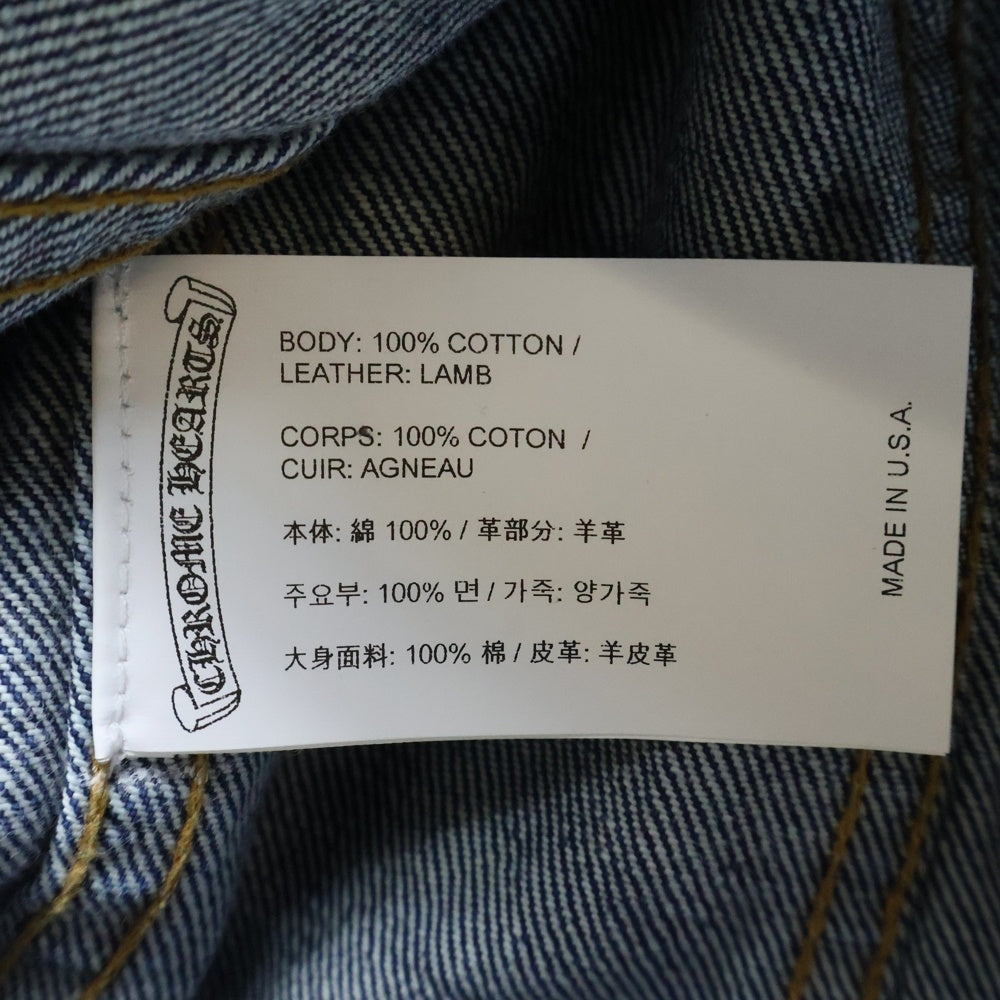 CHROME HEARTS(クロムハーツ) ×リーバイス LEVI'S クロスパッチ付クロスボールボタンデニムジャケット インディゴ/ブラック