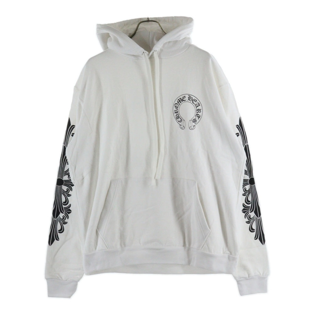 CHROME HEARTS(クロムハーツ) SWTSHRT PLVR 袖フローラルバックホースシュープリントパーカー