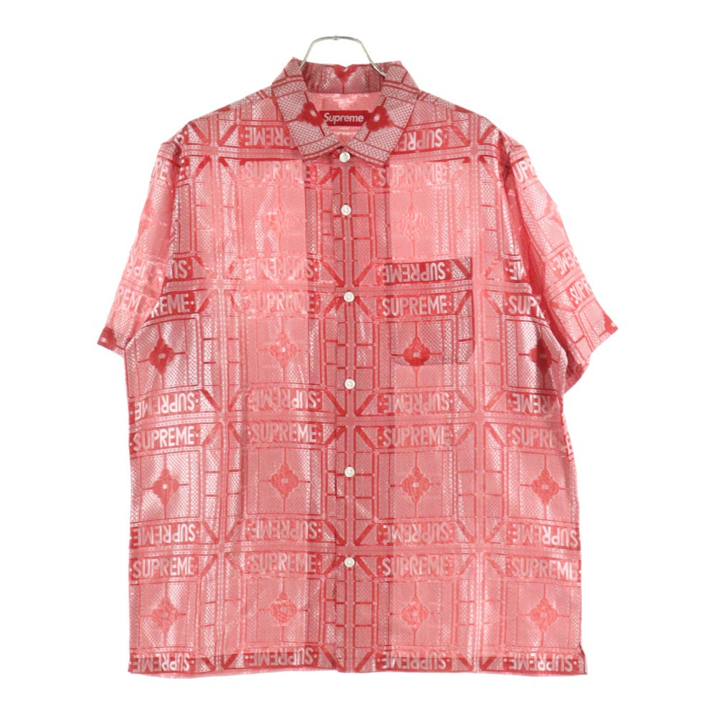 SUPREME(シュプリーム) Tray Jacquard S/S Shirt 24ss ジャガード織 ロゴ総柄 半袖シャツ