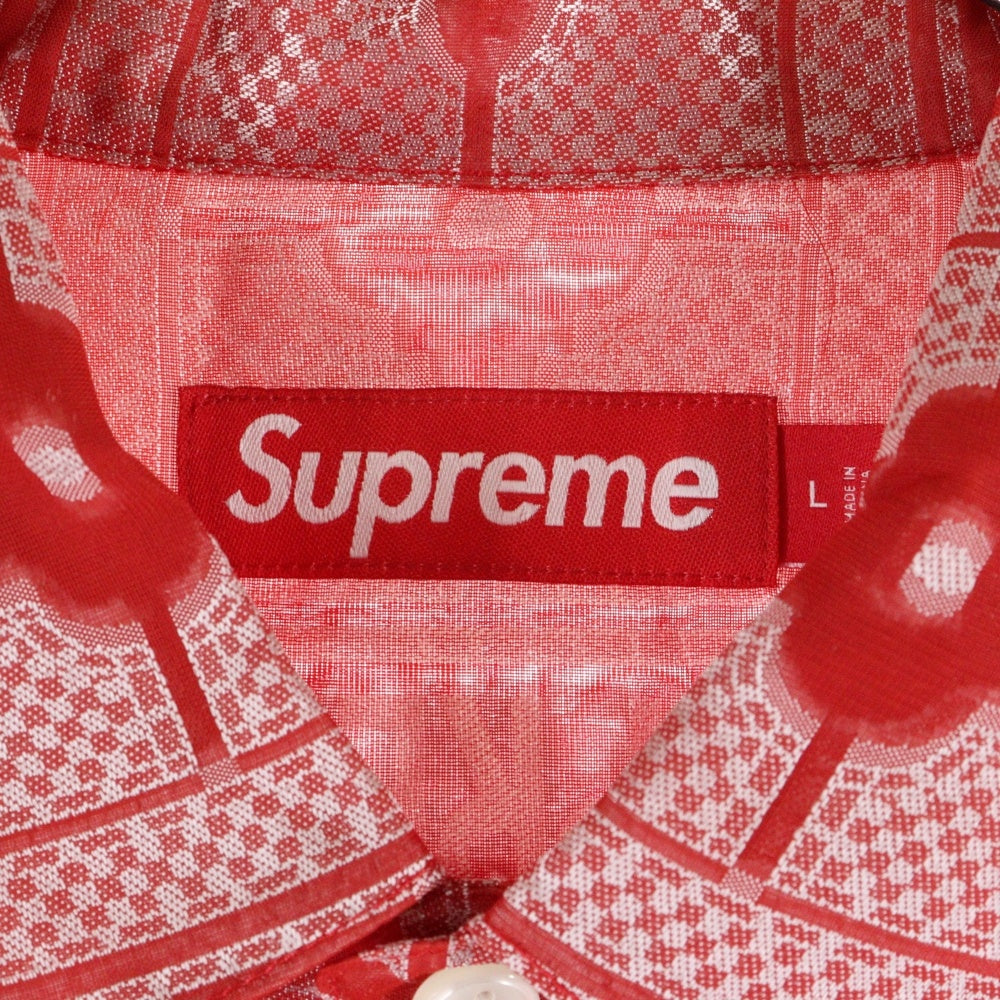 SUPREME(シュプリーム) Tray Jacquard S/S Shirt 24ss ジャガード織 ロゴ総柄 半袖シャツ