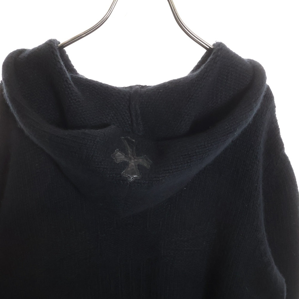 CHROME HEARTS(クロムハーツ) パッチ付きクロス編み込みニットパーカー