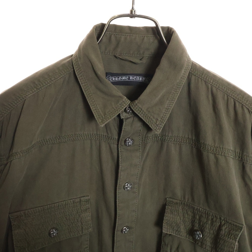 CHROME HEARTS(クロムハーツ) ARMY FBRC BS FLUER アーミーシャツ BSフレアボタンミリタリー長袖シャツ カーキ