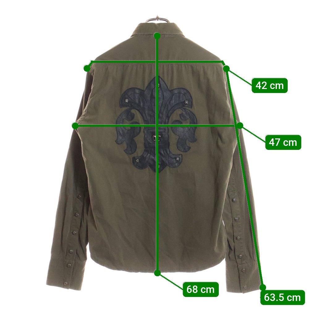 CHROME HEARTS(クロムハーツ) ARMY FBRC BS FLUER アーミーシャツ BSフレアボタンミリタリー長袖シャツ カーキ