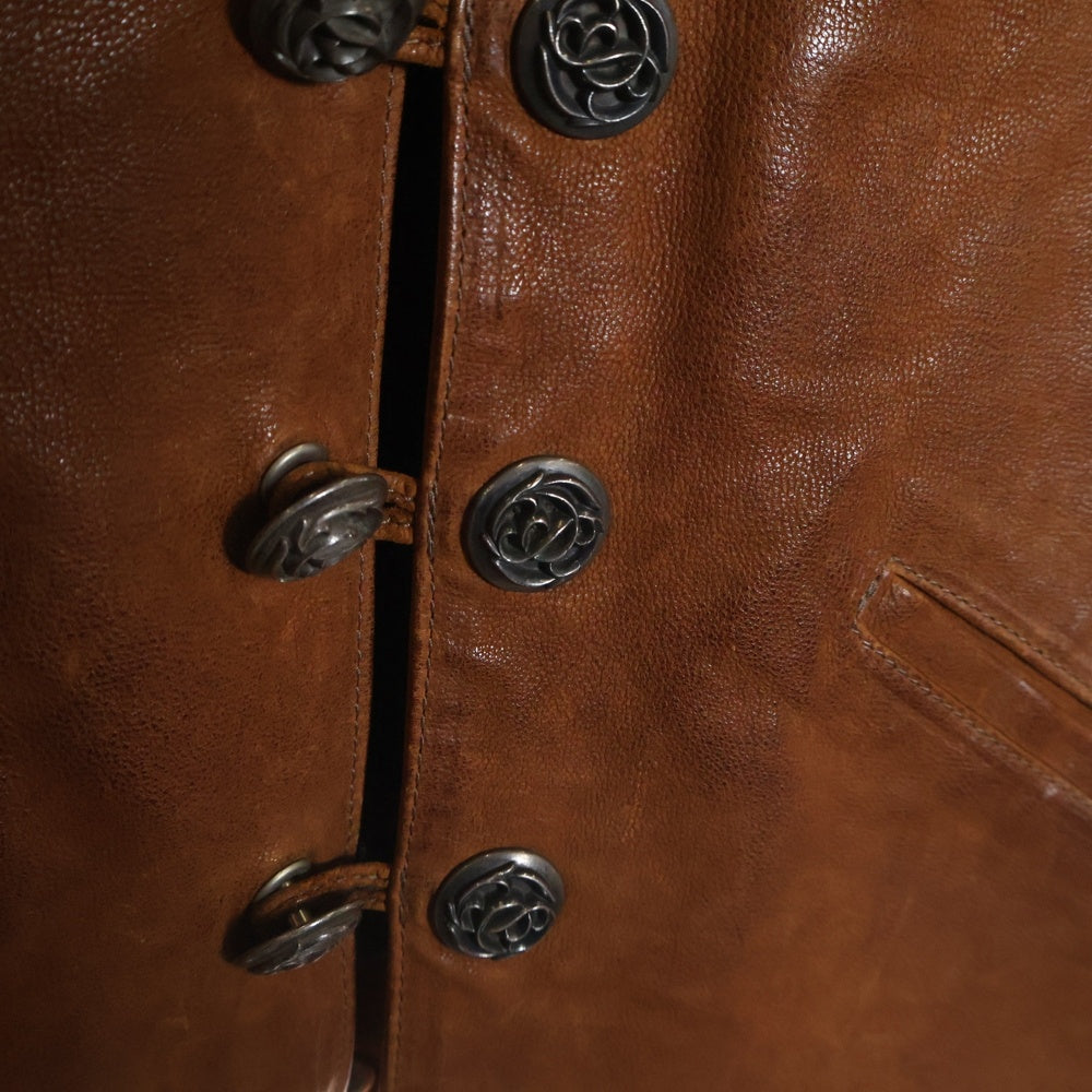 CHROME HEARTS(クロムハーツ) 8B L LNG BCK 8クロスボール クロスボールボタンレザーベスト ブラウン