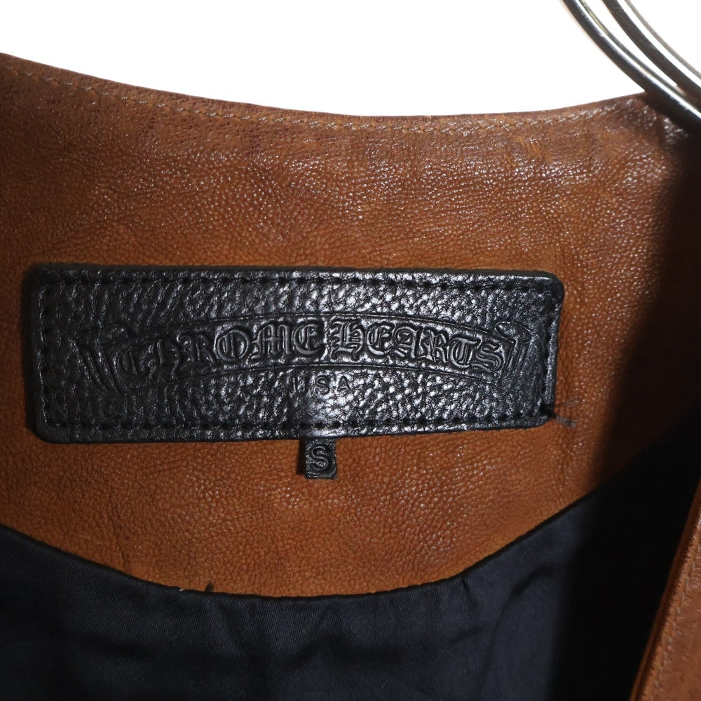 CHROME HEARTS(クロムハーツ) 8B L LNG BCK 8クロスボール クロスボールボタンレザーベスト ブラウン