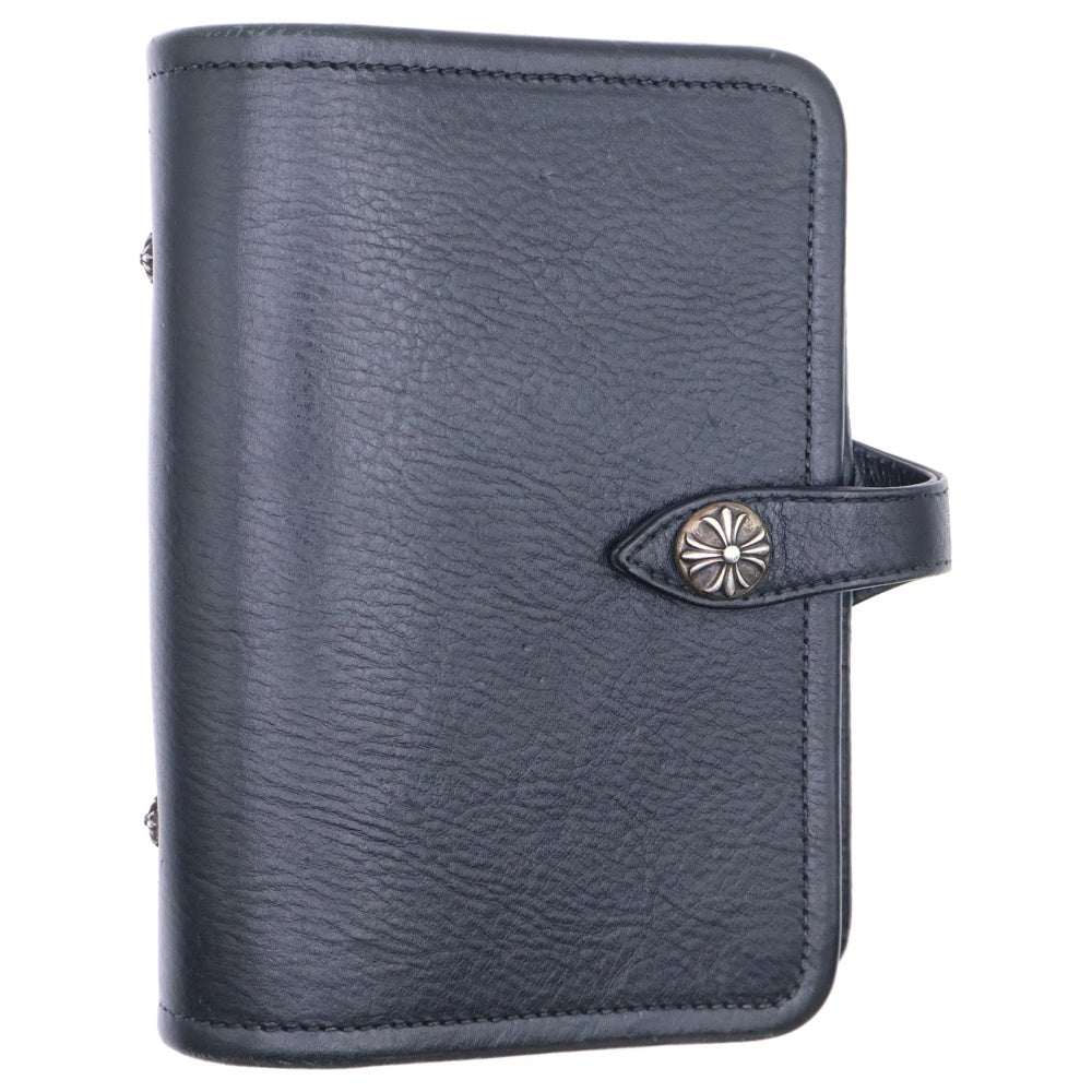 CHROME HEARTS(クロムハーツ) AGENDA PLAIN アジェンダ クロスボールボタンレザーブックカバー ブラック