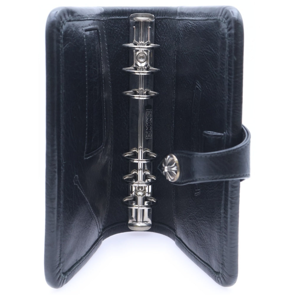 CHROME HEARTS(クロムハーツ) AGENDA PLAIN アジェンダ クロスボールボタンレザーブックカバー ブラック