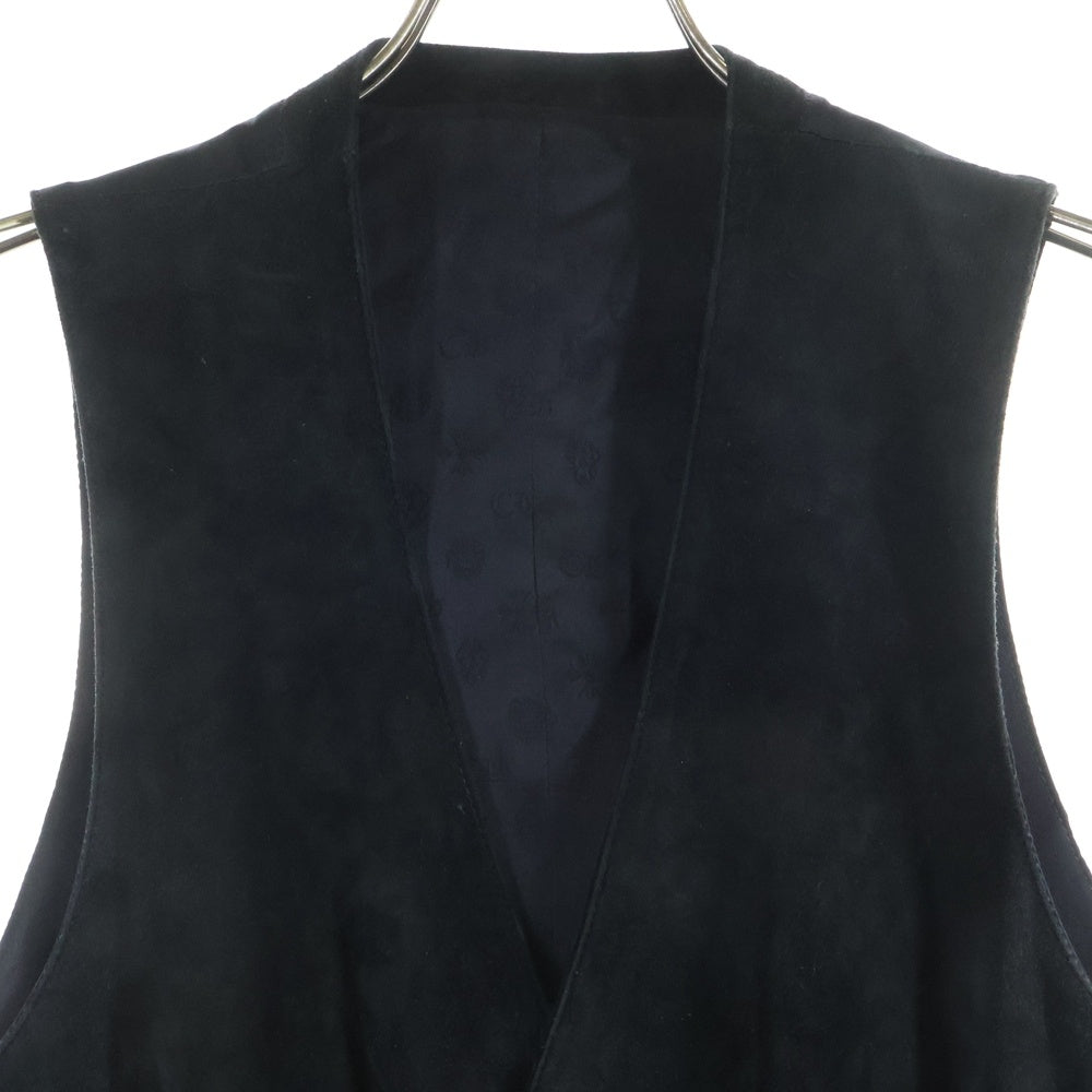 CHROME HEARTS(クロムハーツ) バックシルク切替 6Bレザーベスト ブラック