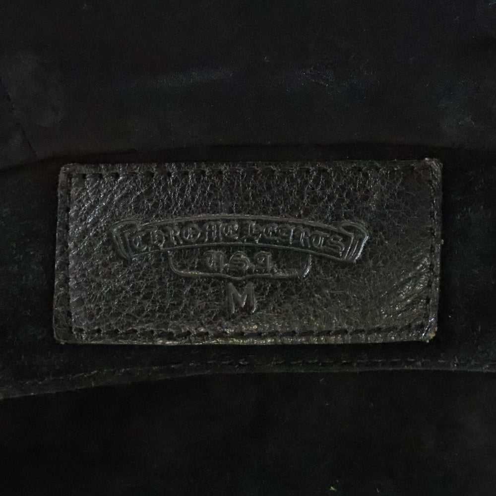 CHROME HEARTS(クロムハーツ) バックシルク切替 6Bレザーベスト ブラック