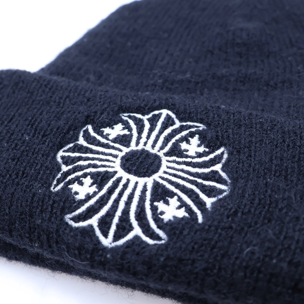 CHROME HEARTS(クロムハーツ) WATCH CAP ワッチキャップ CHロゴ刺繍ビーニー ニットキャップ 帽子 ブラック/ブラック レディース