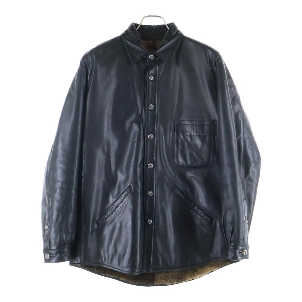 CHROME HEARTS(クロムハーツ) クロスボールボタン 裏地ムートンレザー